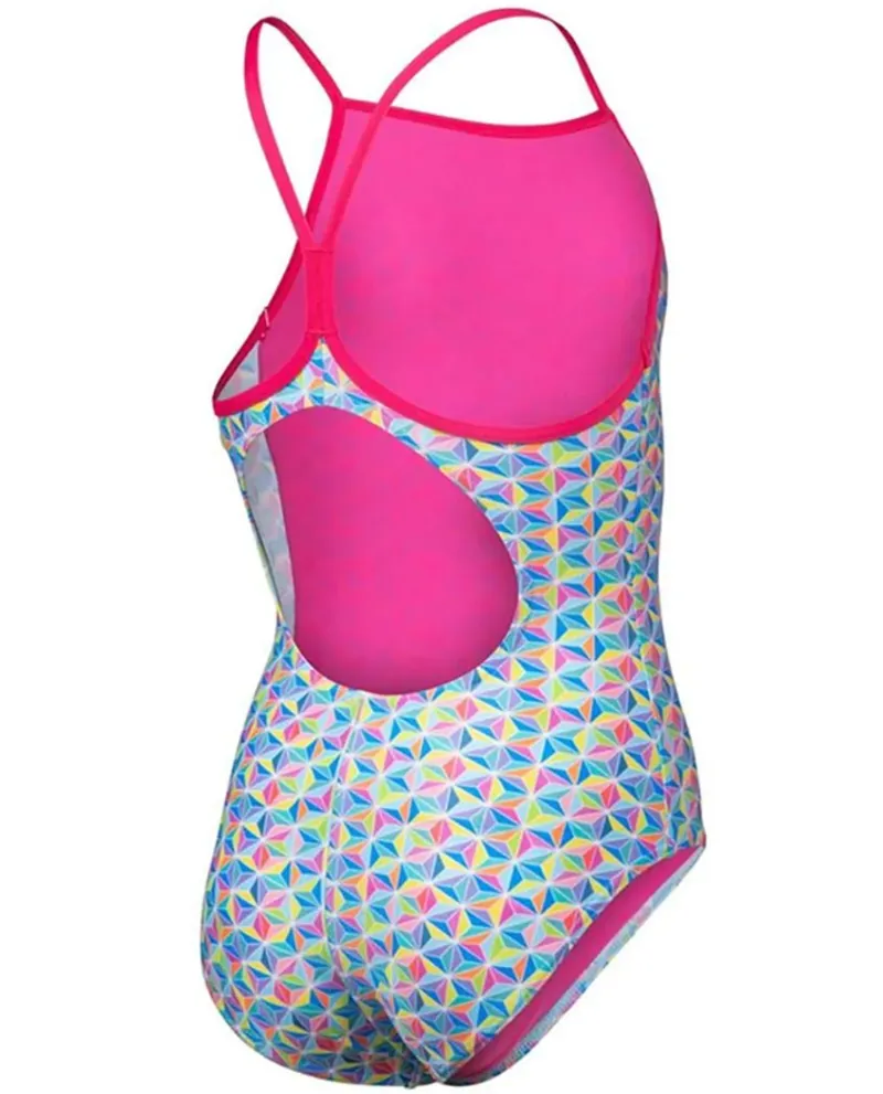 Arena Girls Starfish Lightdrop Back Swimsuit Freak Rose/White Multi-1